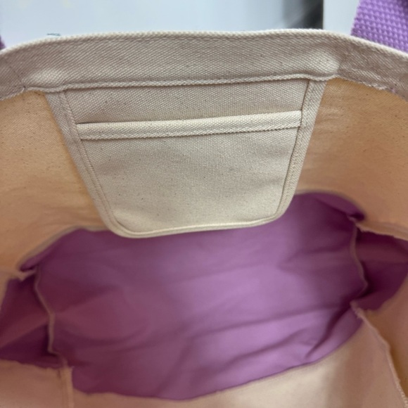 Life is Good Canvas Tote Bag Groovy Tye Dye Cream Purple Pool Travel Beach Boat - Picture 6 of 9